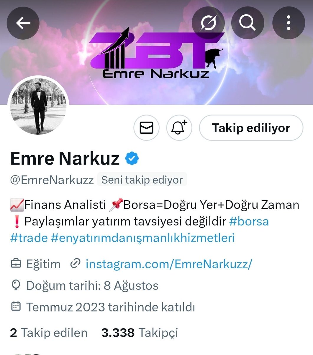 Günaydın. Takipçi sayısı 5 binin altında olan başarılı analistler kimdir diye sorduk <a href="/EmreNarkuzz/">Emre Narkuz</a>  hocayı çok fazla metheden oldu.✔️
O halde biz de daha büyük kitlelere ulaşması için gerekli desteği verelim dedik.👋🤝💯