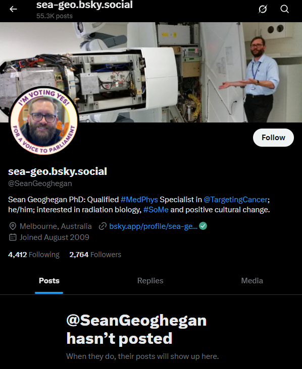 Wow, all my posts are invisible to the world! The image below was taken on 9 Jul 2025 at 1440 AEST.

I wonder if my pinned post has anything to do with it? x.com/SeanGeoghegan/…