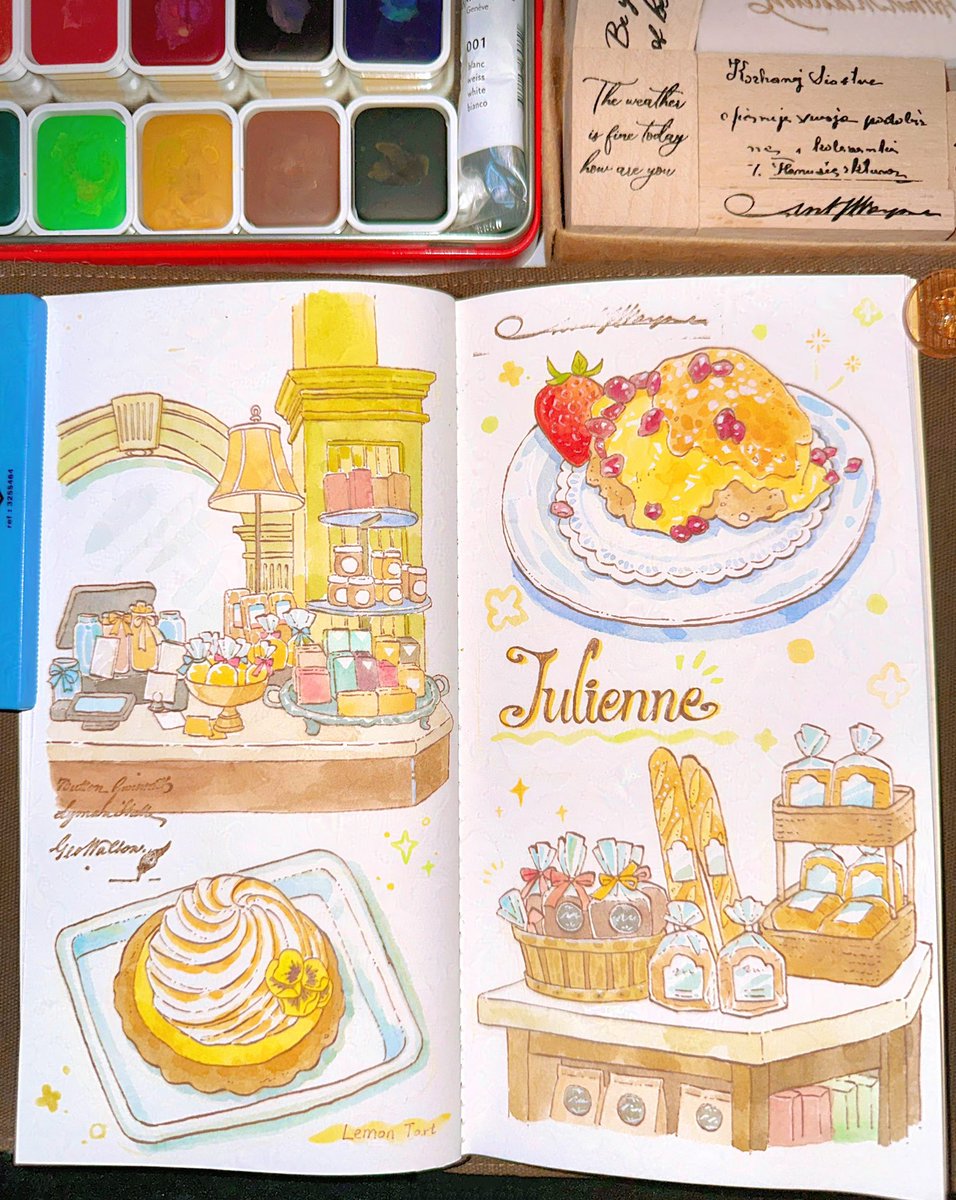 _taiart0229's tweet photo. Recording life with delicious food is so healing~ ✨🥖☕️✨
.
#watercolor #handdrawing #illustartion #sketchbook #travel #travelernotebook #tn #journal #coffee https://t.co/E3yBWr1PTi