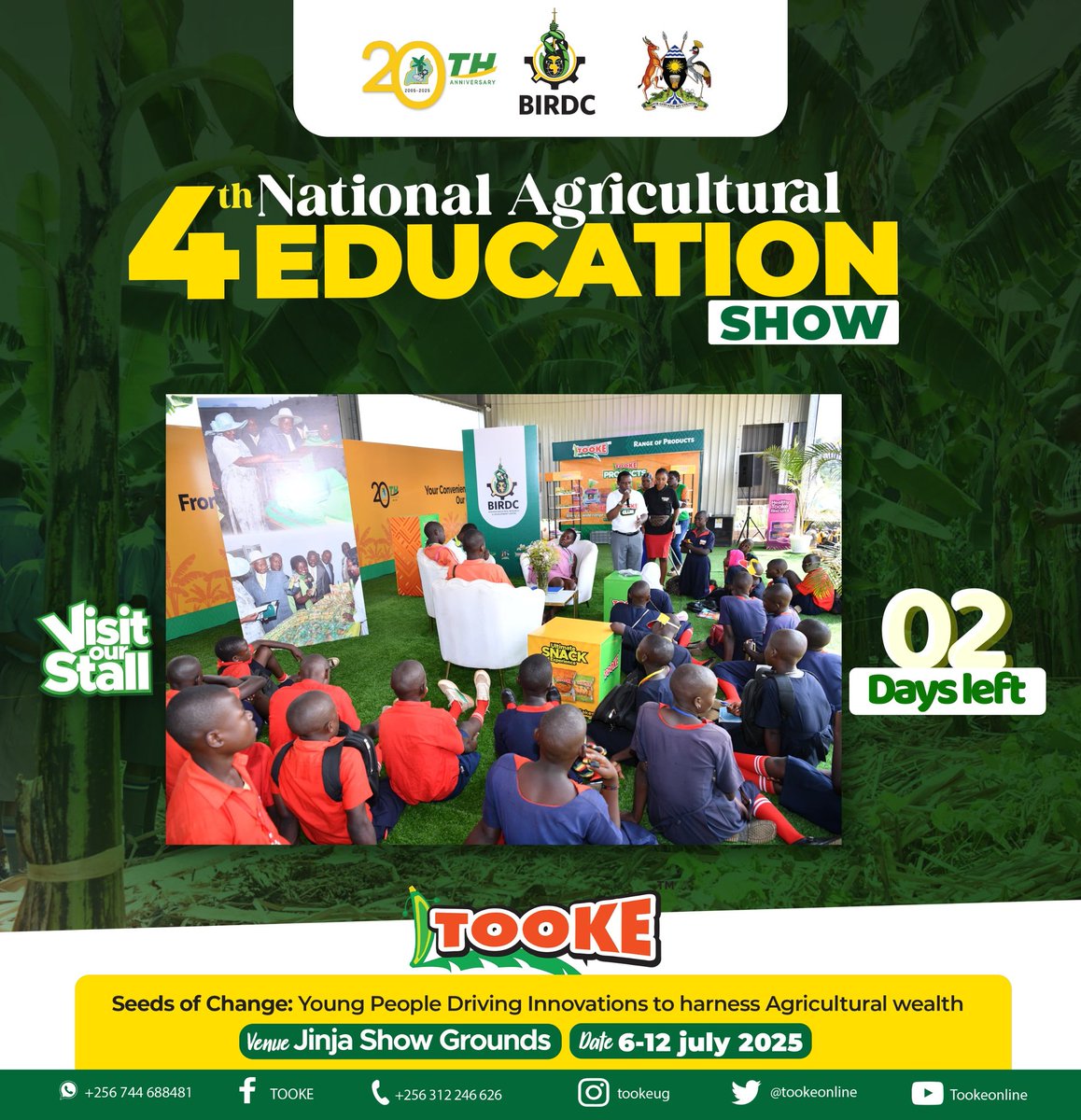 The <a href="/birdcuganda/">BIRDC</a> team is at the 4th National Agricultural Education Show!

We invite all schools and students to visit our stall and discover the power of green banana value addition through exciting innovations and interactive learning. 

📍 Venue: Jinja Show Grounds

#TOOKE