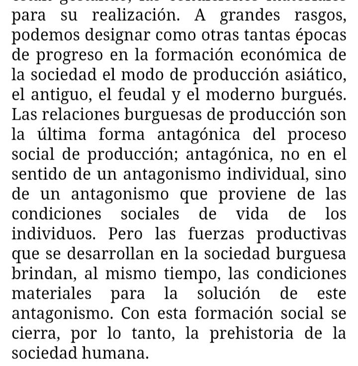 Para los que reducen la obra de Marx "a una teoría específicamente dedicada al análisis y crítica del modo de producción capitalista, sin mayor proyección histórica" algunas palabras del propio Marx al respecto: