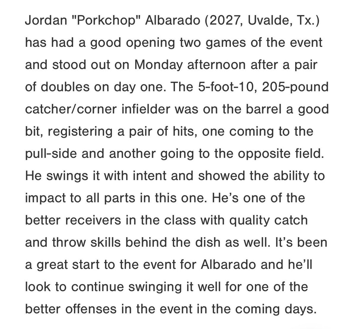 Thank you <a href="/PerfectGameUSA/">Perfect Game USA</a> for the day write up! Hoping to continue having a great tournament with <a href="/WowFactorNation/">Wow Factor Baseball</a>