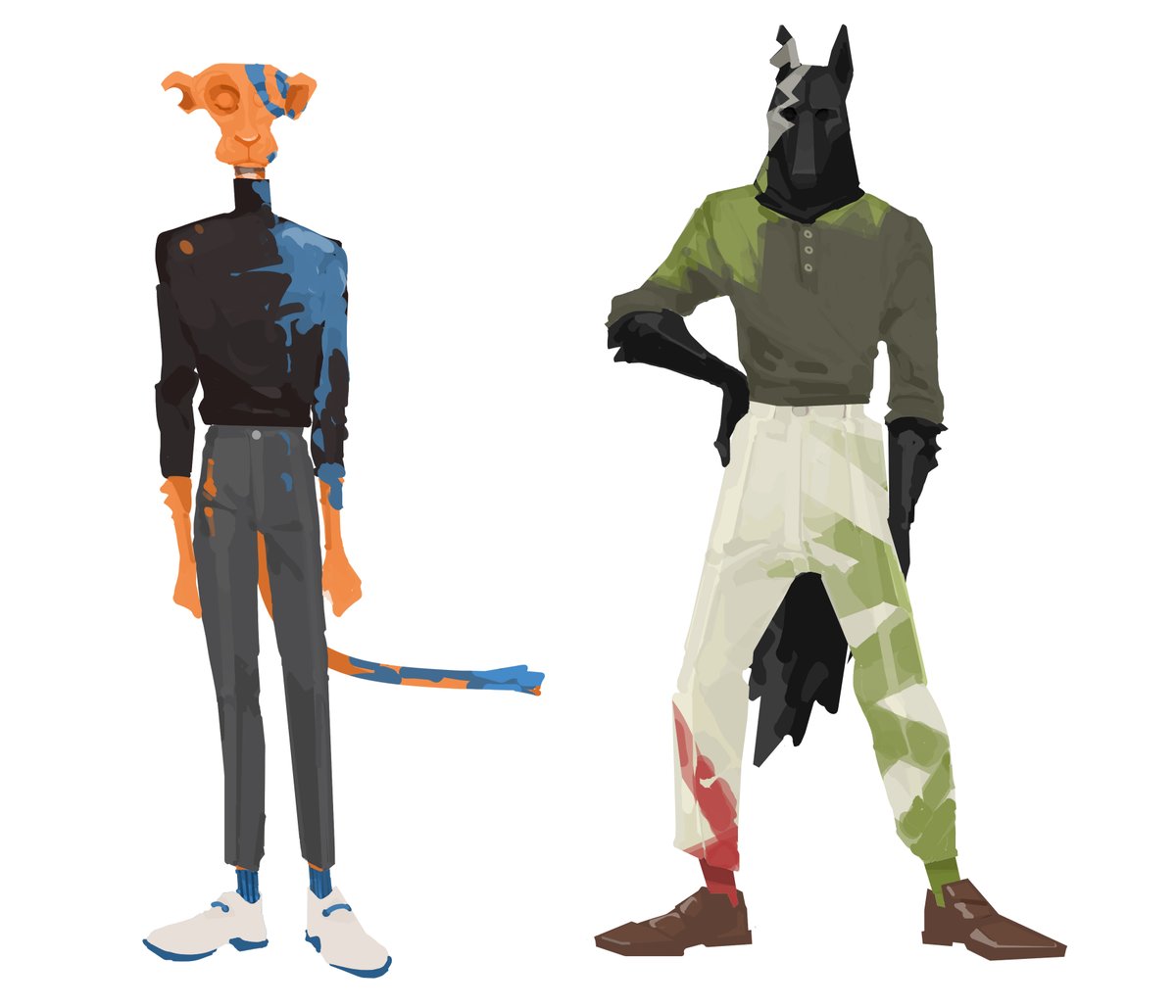 Icecube_Joey's tweet image. Some doodle about my friend and I(we both like caitlyn). And I designed a deathloop version for our fursonas(p2-3).