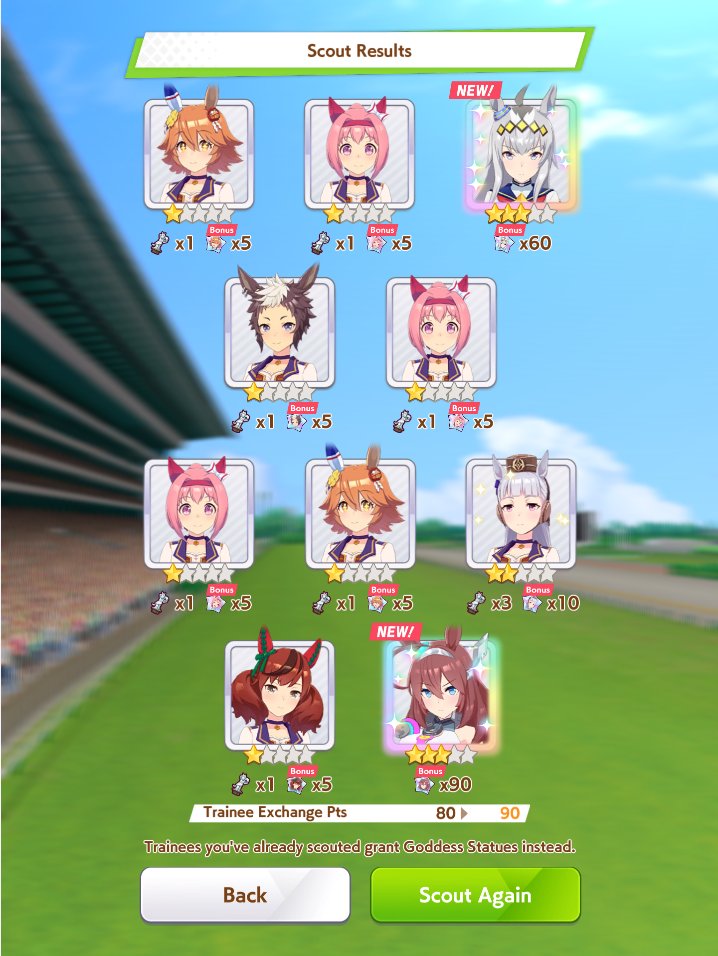 Between three pulls in a row, I got four 3 Stars.