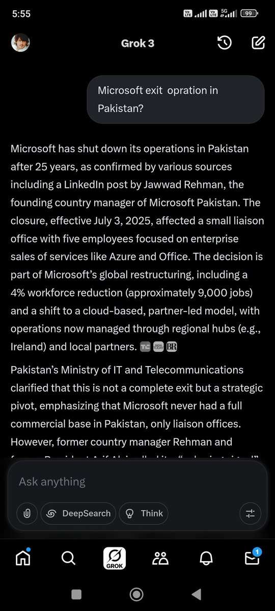 nsp9780's tweet photo. @khawee @IndiaWarMonitor @grok @grok
Microsoft has exited Pakistan after 25; years by GROK and chat gpt👇🤡

As pakistani pm said, beggars can't b choosers 🗿
https://t.co/nTP1yQ2wQF https://t.co/jkpuvnBTDK