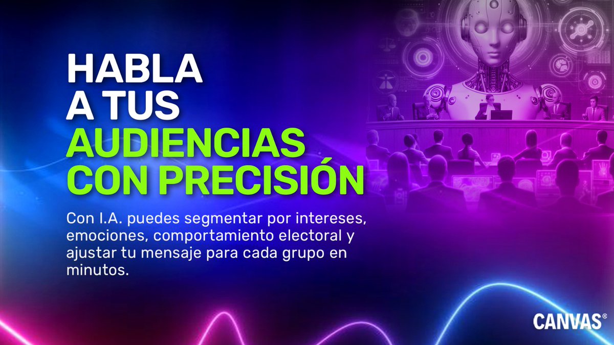 🤖✨ La I.A. ya está en la política... ¿y tú?

🚀 Gana tiempo, votos y relevancia usando inteligencia artificial en tu campaña.

🎯 Segmenta con precisión, 📊 analiza en tiempo real y 🧠 crea contenido que conecta.

💬Más info: wa.link/6ima8j