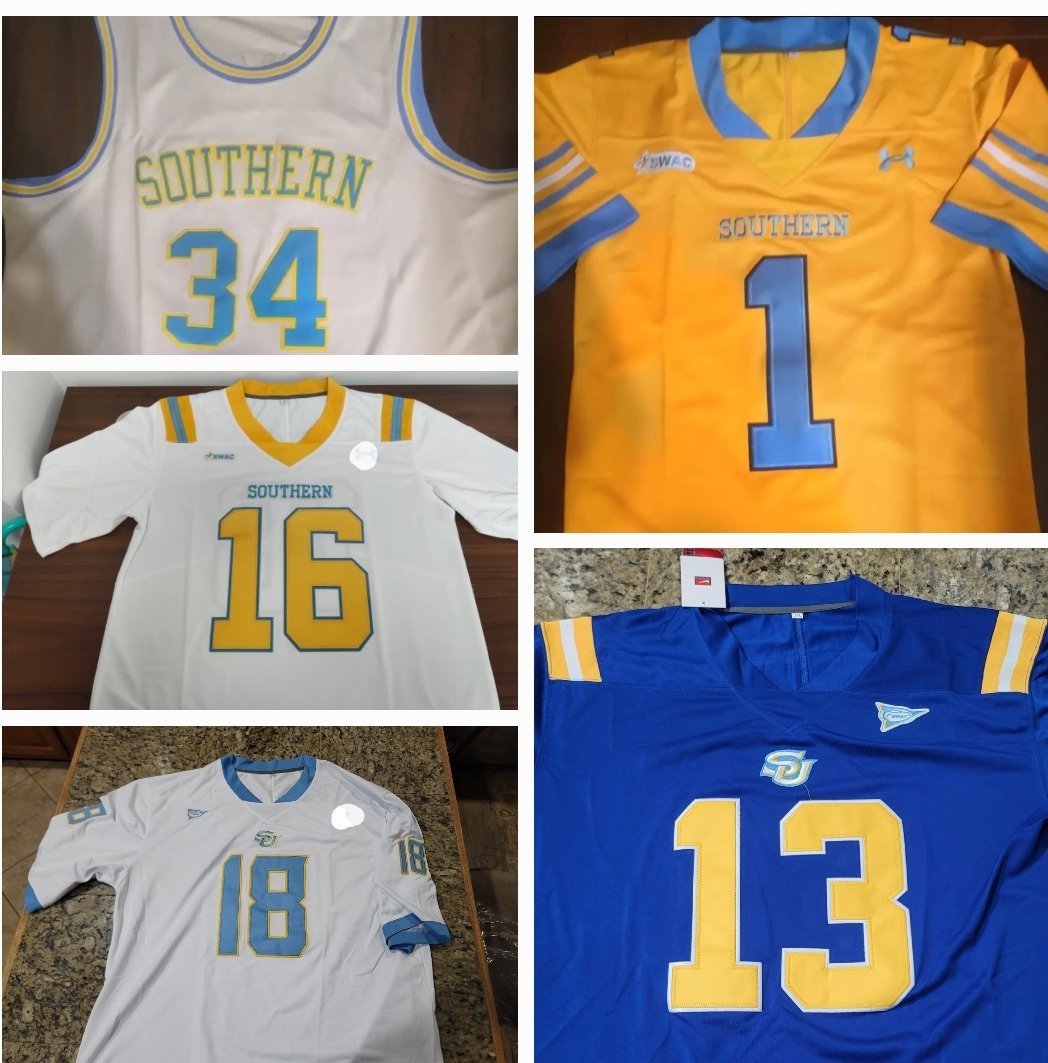 Southern University Jaguars fans. When it comes to jerseys don't let those high priced boutiques and flashing lights confuse you. Come see me! HBCU family oriented.