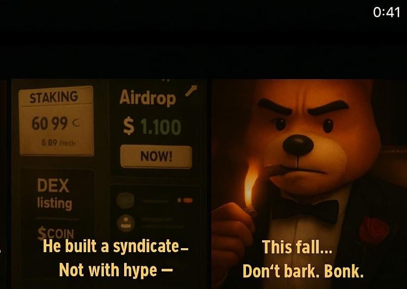 The Bonker: The Dogfather of MemeFi 
On the blockchain, all loyalty is tested. But Bonker? He never barks twice.

In the dim glow of a DAO-funded cigar lounge, one dog rose from the kennel and built an empire, not with a wag, but with a bonk.

This is Bonker. 🐶

You may know him