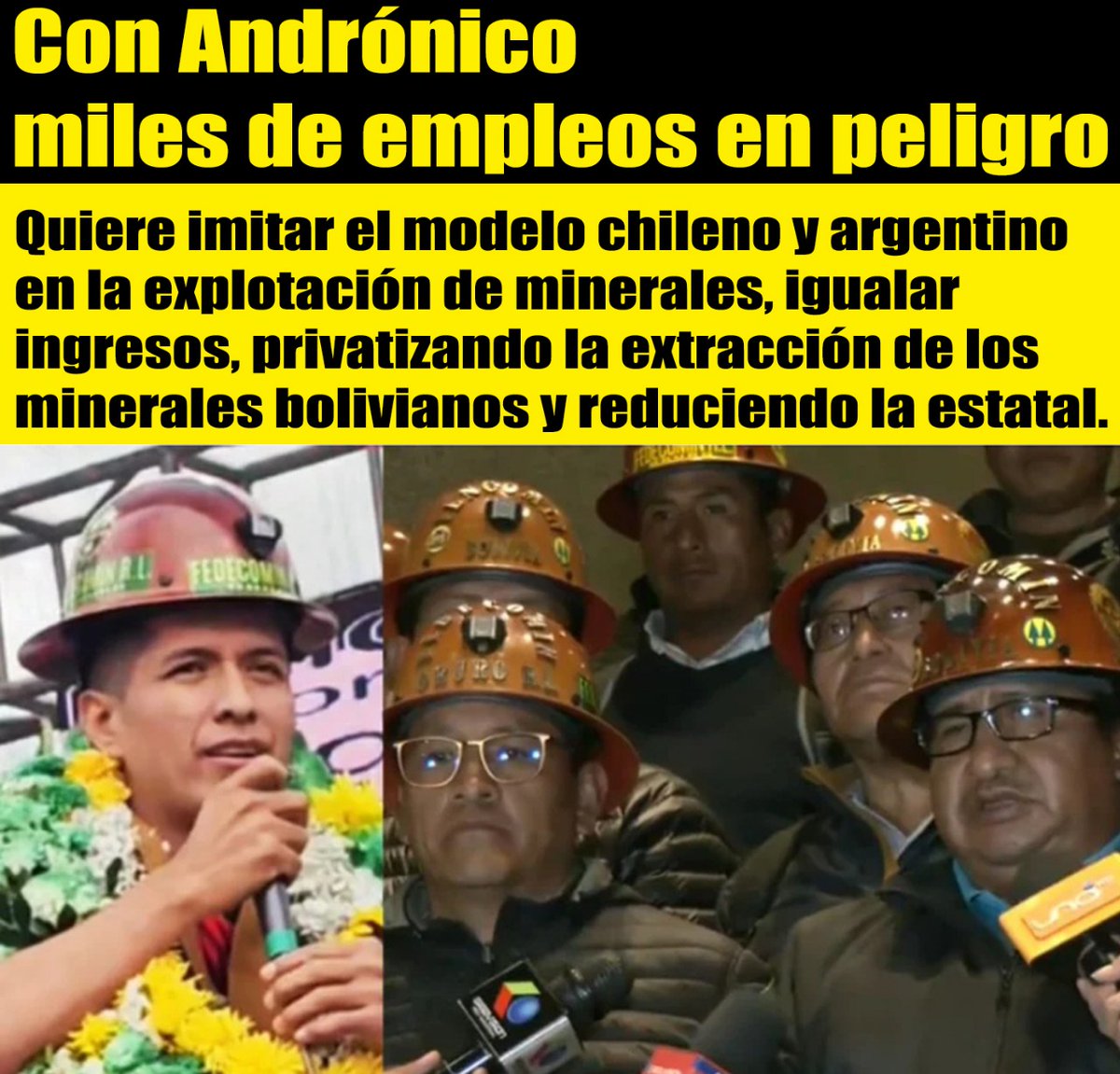 Resiliente2030's tweet photo. Con Andrónico miles de empleos en peligro. #EvoPueblo #evomorales #ErrorHistorico #evo2025
#luisarcetraidor
#evovuelve #bolivia #luisarce #lawfarebolivia #lawfare https://t.co/gTQKnTuDt3