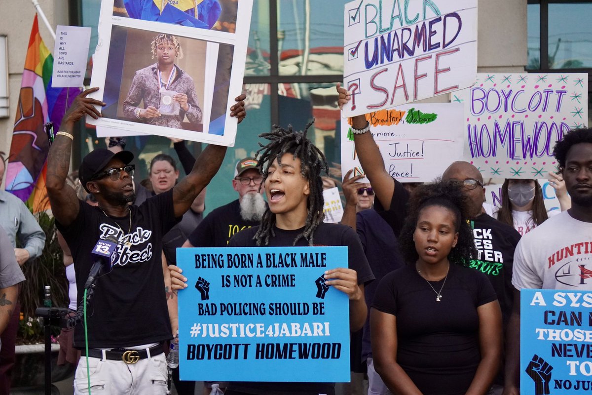 Protests have continued in Homewood today with the family surrounded by community support at City Hall.