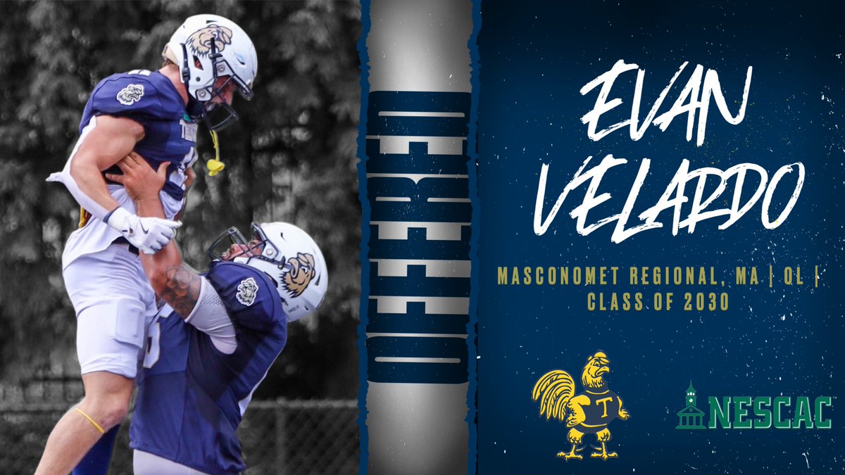 Evan Velardo (@evanvel59) on Twitter photo Blessed to receive an offer from <a href="/TrinCollFB/">Trinity College Football</a> to continue my academic and athletic career! Big thanks to <a href="/coachmelnitsky/">Mark Melnitsky</a> for the offer and a great conversation!
<a href="/CoachDevanney/">Jeff Devanney</a>
<a href="/flynn985/">michael flynn</a> <a href="/coachsheehan88/">Patrick Sheehan</a> Blessed to receive an offer from <a href="/TrinCollFB/">Trinity College Football</a> to continue my academic and athletic career! Big thanks to <a href="/coachmelnitsky/">Mark Melnitsky</a> for the offer and a great conversation!
<a href="/CoachDevanney/">Jeff Devanney</a>
<a href="/flynn985/">michael flynn</a> <a href="/coachsheehan88/">Patrick Sheehan</a>