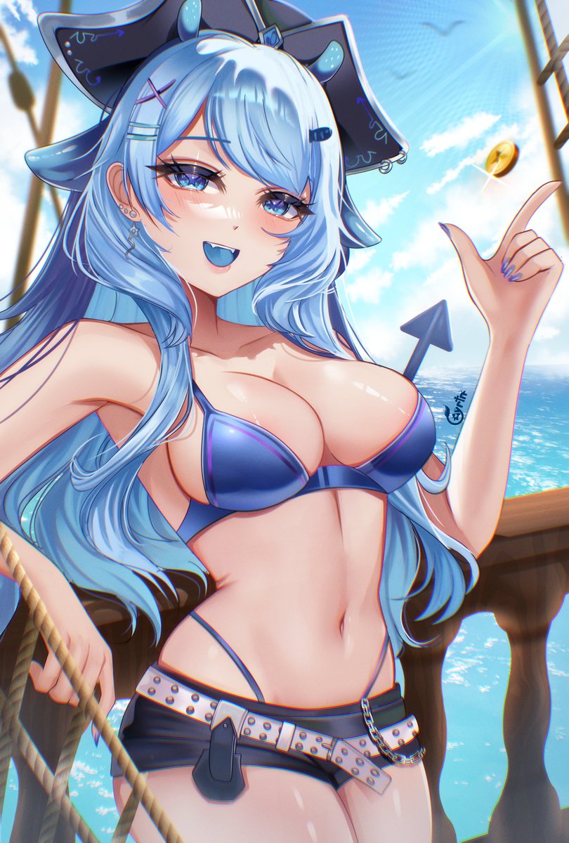 AyrinSama's tweet image. She’s ready to rule the seas🌊🏴‍☠️

Commission for @itsreibubbles 
thank you for trusting me with your pirate look! 🏴‍☠️✨

#reibubblesart #Vtuber