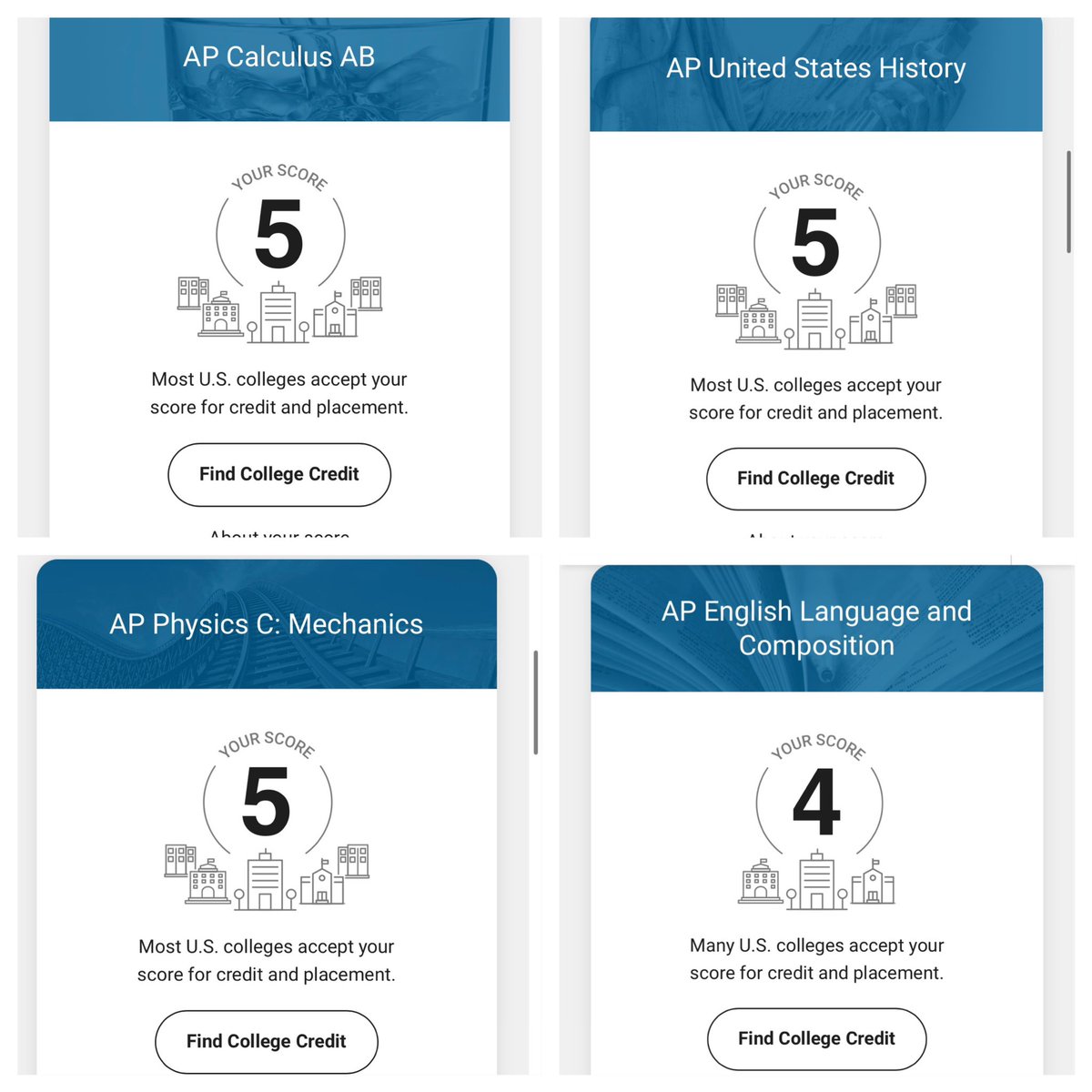 Proud to share my AP scores. Always striving to grow on and off the field. #StudentAthlete #Grind