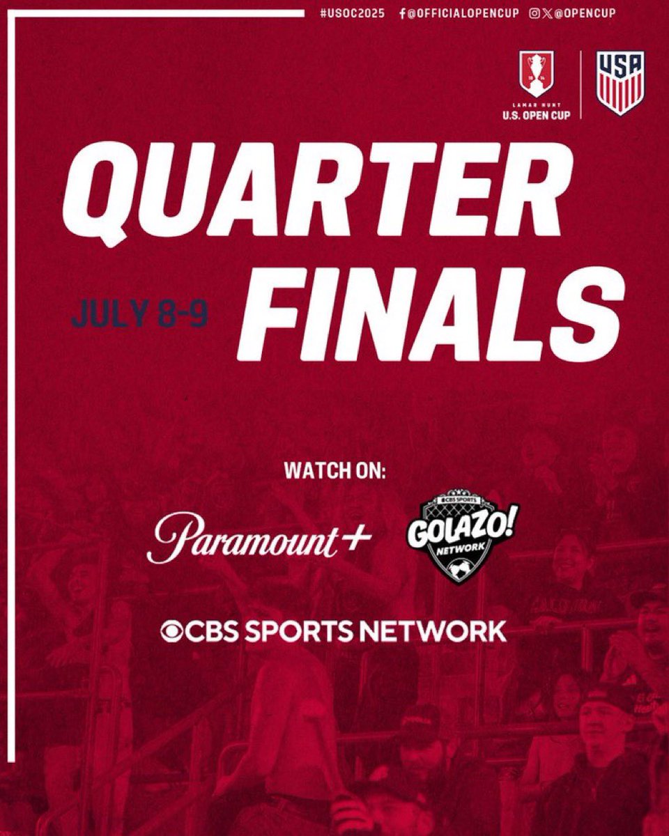 jtbatson's tweet image. The U.S. @OpenCup Quarterfinals are here—four great matchups in four amazing soccer communities:
📍 Minnesota United vs. Chicago Fire
📍 Austin FC vs. San Jose Earthquakes
📍 Philadelphia Union vs. NY Red Bulls
📍 Nashville SC vs. D.C. United
Proud to see clubs and fans…
