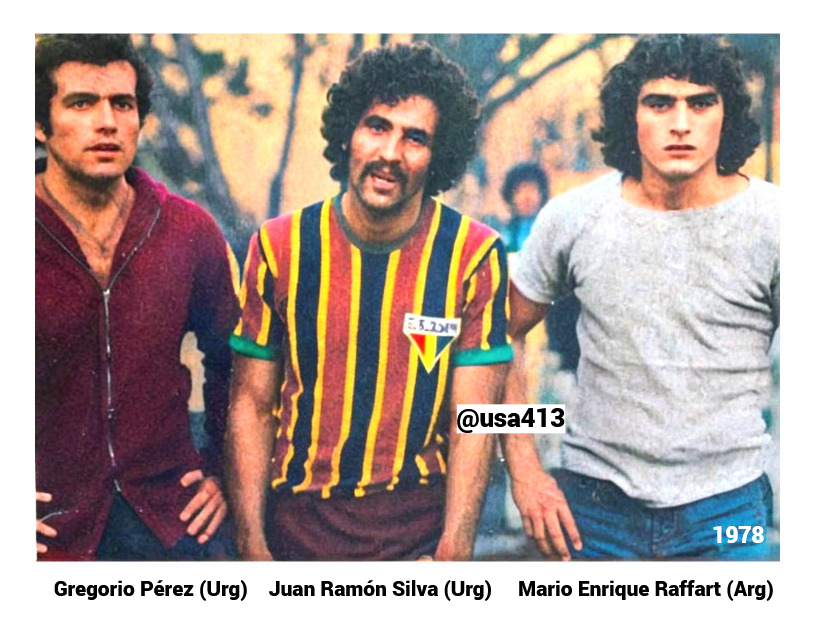 Gregorio Pérez (Urg) Juan Ramón Silva (Urg) y Mario Enrique Raffart (Arg)  Universidad Católica de Quito 1978.