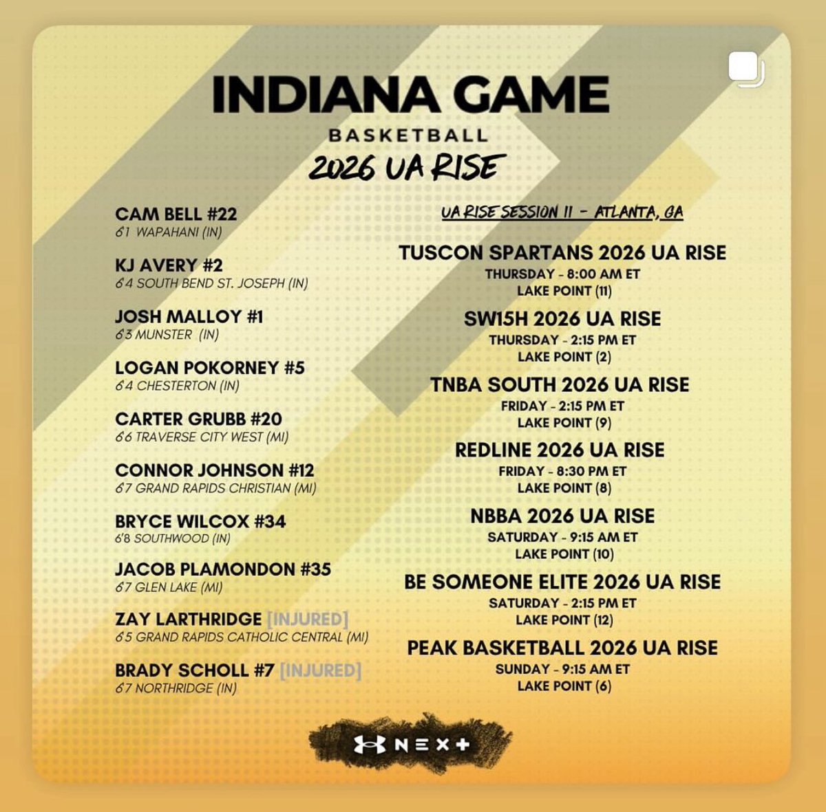 Bryce Wilcox (@wilcox_bryce34) on Twitter photo My schedule for this week in Atlanta for <a href="/RiseCircuit/">UA Rise Circuit</a> Session II๐
<a href="/IndianaGame17U/">Indiana Game 17U UA Rise</a>
<a href="/SWoodKnightsBB/">Southwood Knights Basketball</a> My schedule for this week in Atlanta for <a href="/RiseCircuit/">UA Rise Circuit</a> Session II๐
<a href="/IndianaGame17U/">Indiana Game 17U UA Rise</a>
<a href="/SWoodKnightsBB/">Southwood Knights Basketball</a>