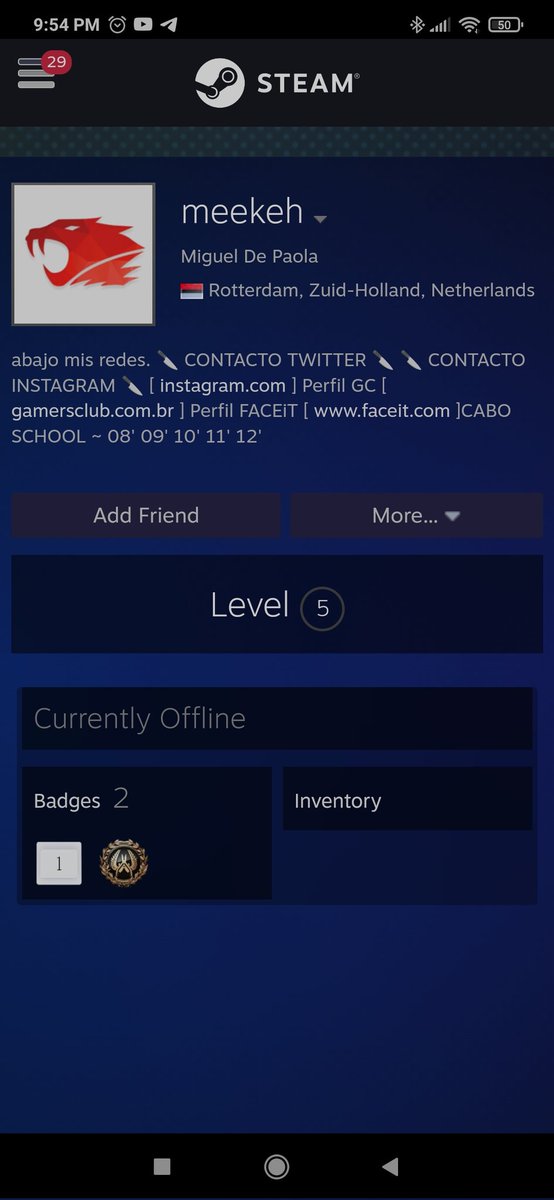 Hay alguien que esta duplicando perfiles y agregando a toda mi lista de amigos, le paso a Luken y a muchas stores que conozco, tengan cuidado con las solicitudes, ya son 10 personas que me avisan y ante cualquier duda al MD. steamcommunity.com/id/profiles765…