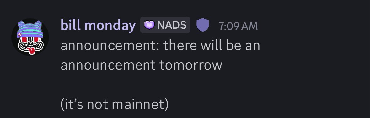 Big is coming. Make sure you have got these covered:

-Say Gmonad
-Keep it liquid
-Finish up “Recognizer”

<a href="/monad_xyz/">Monad</a> <a href="/monad_zw/">Monad 华语社群</a>