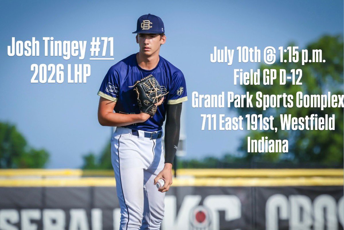 Josh Tingey (@joshmtingey) on Twitter photo Here is the info for my outing this week at the <a href="/Bullpenevents/">Bullpen Tournaments</a> 17U Amateur Baseball Championships in Indiana at <a href="/GrandParkSports/">Grand Park Sports Campus</a>. Looking forward to another week of baseball.
<a href="/BCbaseballtoday/">Building Champions</a> <a href="/Drew_Olla/">Andrew Olla</a> Here is the info for my outing this week at the <a href="/Bullpenevents/">Bullpen Tournaments</a> 17U Amateur Baseball Championships in Indiana at <a href="/GrandParkSports/">Grand Park Sports Campus</a>. Looking forward to another week of baseball.
<a href="/BCbaseballtoday/">Building Champions</a> <a href="/Drew_Olla/">Andrew Olla</a>