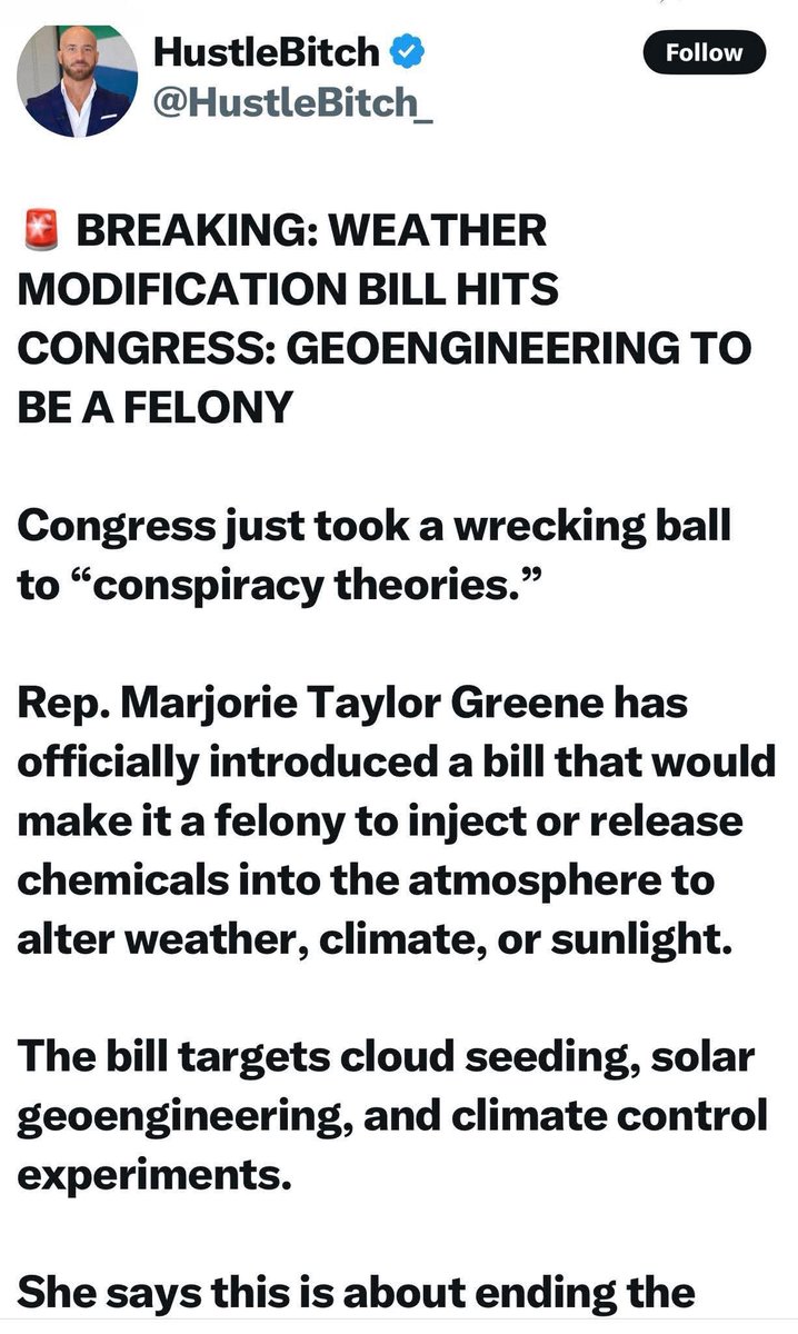 SchaOnB's tweet photo. Holy Shit! THIS was #ProgressiveLiberal want and demand in 2016... (And let's talk about health effects, less natural light/red/IR, this crap on our food supply, we're breathing it in)

And a friggin' Republican is pushing it forward. 🤯🙌

I don't agree with many of MTG stances (she's to Bible thumping for me, and that should be separate from government in the USA), though, she's been very surprising on many of the original Progressive Liberal stances that are now basically #MAHA/#MAGA. I'll take this as a win. 💪🤞🤜🤛🌞

Thank you @RepMTG for heading this up. 💞