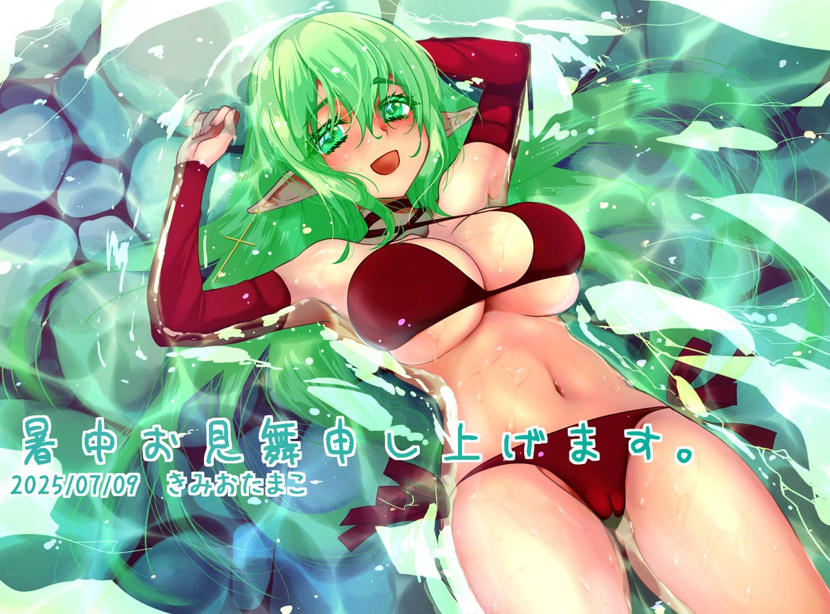 暑中お見舞申し上げます⸜(*ˊᗜˋ*)⸝

ってこのイラスト今年の1月に描いて放置になってたのを見つけた('・ω・`)
丁度いい季節になりました( ◜࿀◝ ) 