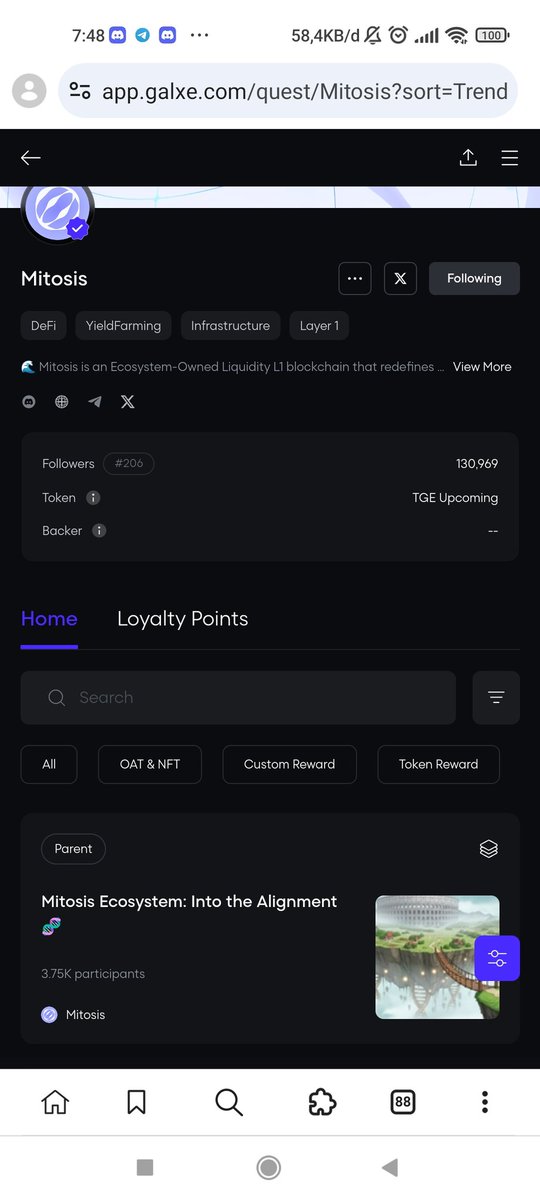 Gmito Open galxe,
Open link :app.galxe.com/quest/Mitosis/…
And complete this task! 

Mitosis is very close to a new journey and mainnet!