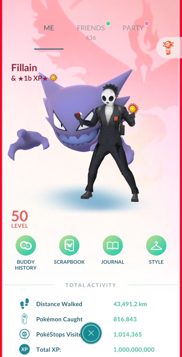 One billion XP acquired ✅️

Thank you for all the friends and memories made along the way!

#PokemonGO #1billion