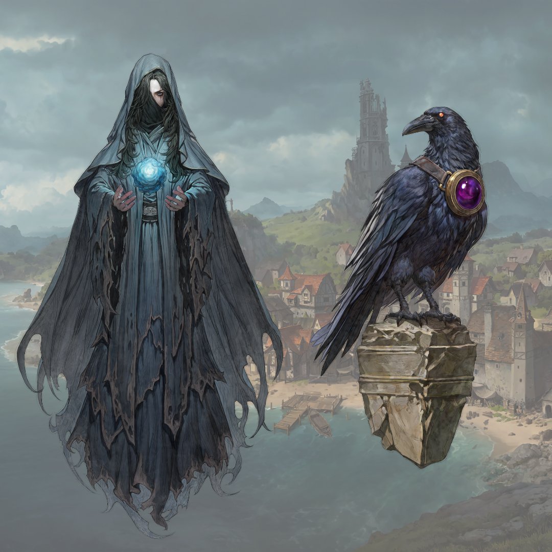 I'm the voice of Sable, a very nice lady with no ulterior motives, in Lost Eidolons: Veil of the Witch, in early access! (pictured here with her birb) I was absolutely channeling a little bit of Cate Blanchett and a little bit of Claudia Black in this performance. 😏