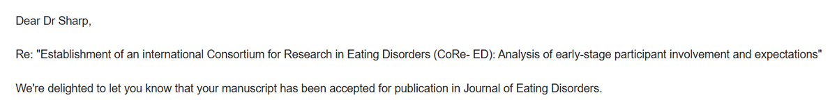 CoRe_ED_Global's tweet image. Excited that our first @CoRe_ED_Global #Research article was recently accepted &amp;amp; looking forward to sharing with you all very soon 🥳 Much more #Innovative #EatingDisorders #Research to come with our #Global #Registrants &amp;amp; #Partners in the future 🌎 ♥️
