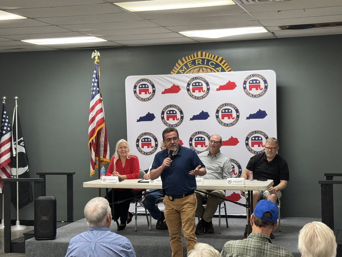 BoyleCoGOP's tweet image. Thanks to Jason Cullen, Tom Ellis, Steve Sleeper, Paula Bodner, and Jailer Brian Wofford for speaking at our final Summer Courthouse Series meeting. We appreciate their transparency, leadership, and dedication to conservative values in Boyle County.