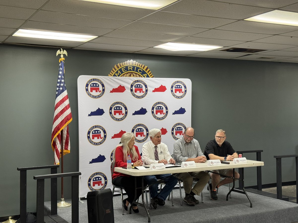 BoyleCoGOP's tweet image. Thanks to Jason Cullen, Tom Ellis, Steve Sleeper, Paula Bodner, and Jailer Brian Wofford for speaking at our final Summer Courthouse Series meeting. We appreciate their transparency, leadership, and dedication to conservative values in Boyle County.
