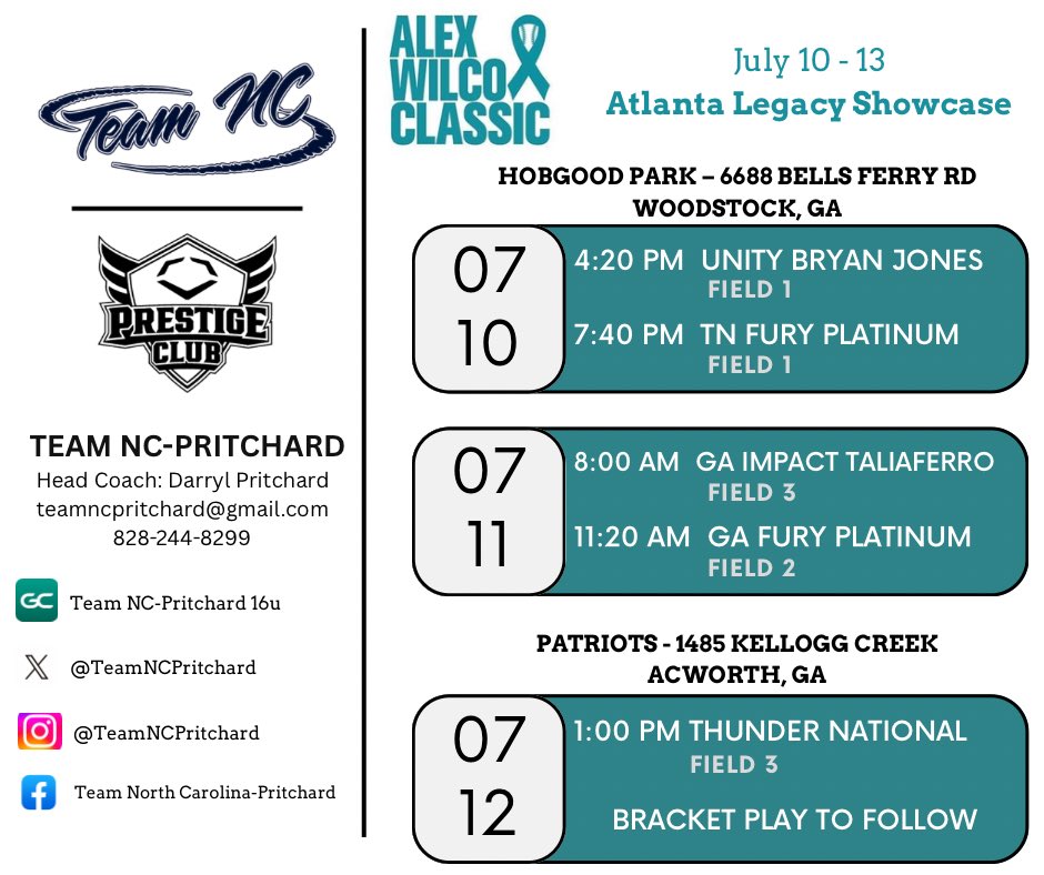TeamNCPritchard's tweet image. Ready to hit Atlanta this week. Girls are ready and we look forward to seeing all the college coaches come and watch us play.

#AlwaysMovingForward

@TeamNCSoftball 

@ExtraInningSB @PrepSoftball @LineDsoftball