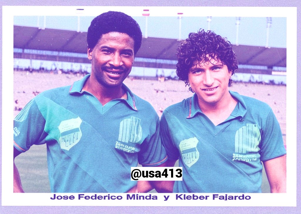 Minda y Fajardo, mediocampistas del CS Emelec 1987