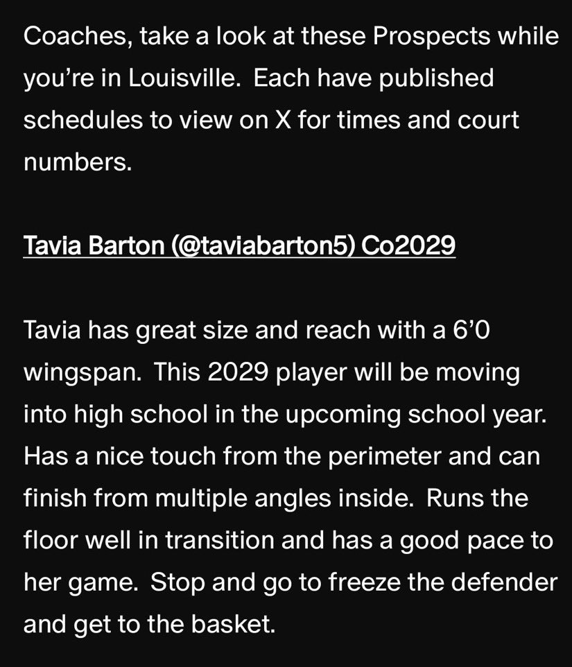 TaviaBarton5's tweet image. Thank you @ProspectShowcse for naming me as one of the prospects to watch at the Run 4 the Roses tournament. I’ve been waiting for this opportunity. Can’t wait!! @LadyJagBball @RobertPGHKansas @PGHKansas @JrAllStarBB @KSScoutDeck @Jay_Anaekwe20 @vicwilli