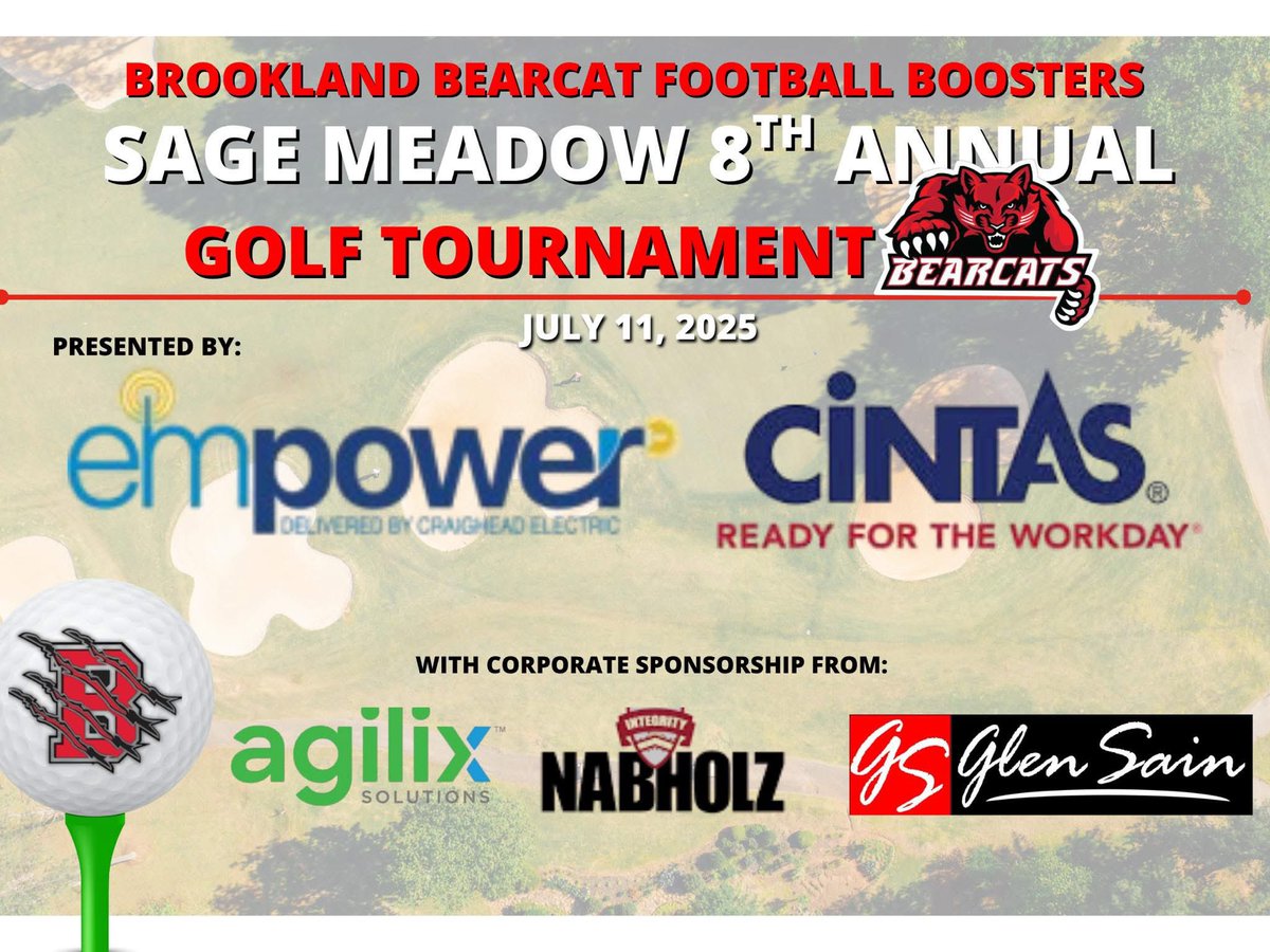 Bearcat Football Golf Tournament this Friday at Sage Meadows. If you missed a chance to enter a team, feel free to reach out! Go Cats!