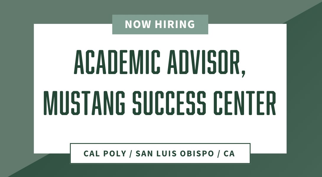 #NowHiring Academic Advisor, Mustang Success Center. To see the full position description, click here: bit.ly/4jSbC40