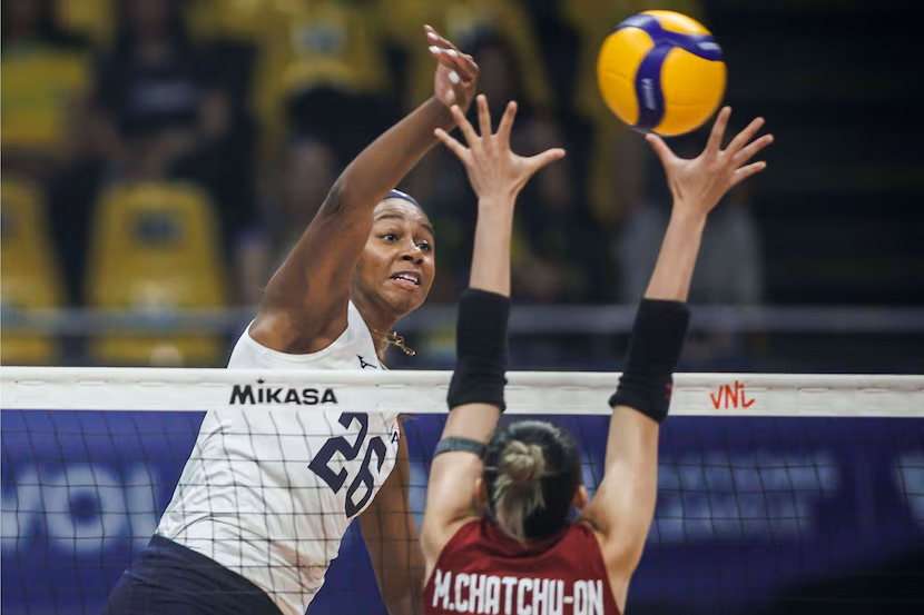 From <a href="/DMNGregRiddle/">Greg Riddle</a>: Former Southlake Carroll star Asjia O'Neal returns to the Dallas area with Team USA🏐

Story: dallasnews.com/high-school-sp…