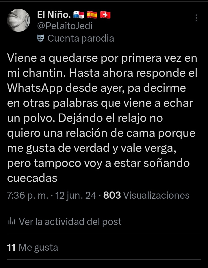 Y pensar que el juego y la relación de cama, pasó a estar con Pelussa entre los dos, mientras vemos TV juntos. Hace un año de esa telenovela. 

La vida!