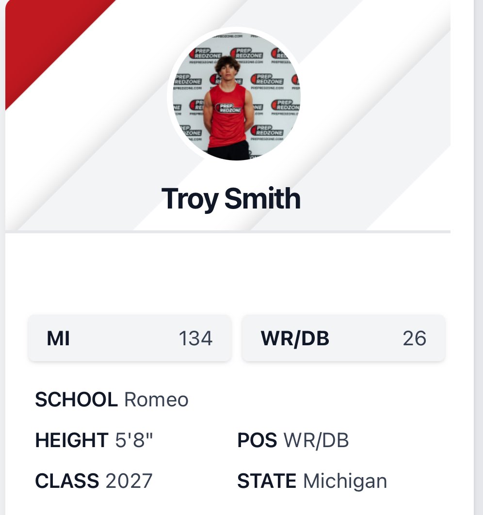 Troy smith (@troy_smith34) on Twitter photo Extremely blessed to be ranked as the 26th receiver in Michigan! More work to be done <a href="/alex_pallone/">Alex Pallone</a> <a href="/MichFBFrenzy/">Michigan Prep Frenzy</a> <a href="/PrepRedzoneMI/">Prep Redzone Michigan</a> <a href="/TheD_Zone/">The D Zone</a> <a href="/RomeoFootball/">RomeoFootball</a> Extremely blessed to be ranked as the 26th receiver in Michigan! More work to be done <a href="/alex_pallone/">Alex Pallone</a> <a href="/MichFBFrenzy/">Michigan Prep Frenzy</a> <a href="/PrepRedzoneMI/">Prep Redzone Michigan</a> <a href="/TheD_Zone/">The D Zone</a> <a href="/RomeoFootball/">RomeoFootball</a>