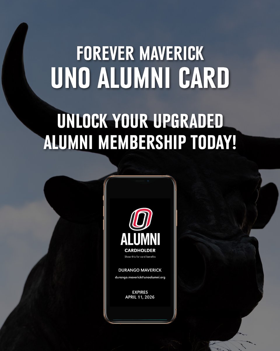 UNO Alumni Association (@unoalumni) on Twitter photo Unlock your upgraded alumni membership with the UNO Alumni Card and enjoy exclusive perks, including 15% off <a href="/omavs/">Omaha Mavericks</a> season tickets, $5 off <a href="/UnoTheatre/">UNO Theatre</a> performances, access to <a href="/unolibraries/">UNO Libraries</a> and more.
Donate $25 to the <a href="/uno_fund/">UNO Fund</a> and claim your card today! bit.ly/3SIJXaV Unlock your upgraded alumni membership with the UNO Alumni Card and enjoy exclusive perks, including 15% off <a href="/omavs/">Omaha Mavericks</a> season tickets, $5 off <a href="/UnoTheatre/">UNO Theatre</a> performances, access to <a href="/unolibraries/">UNO Libraries</a> and more.
Donate $25 to the <a href="/uno_fund/">UNO Fund</a> and claim your card today! bit.ly/3SIJXaV