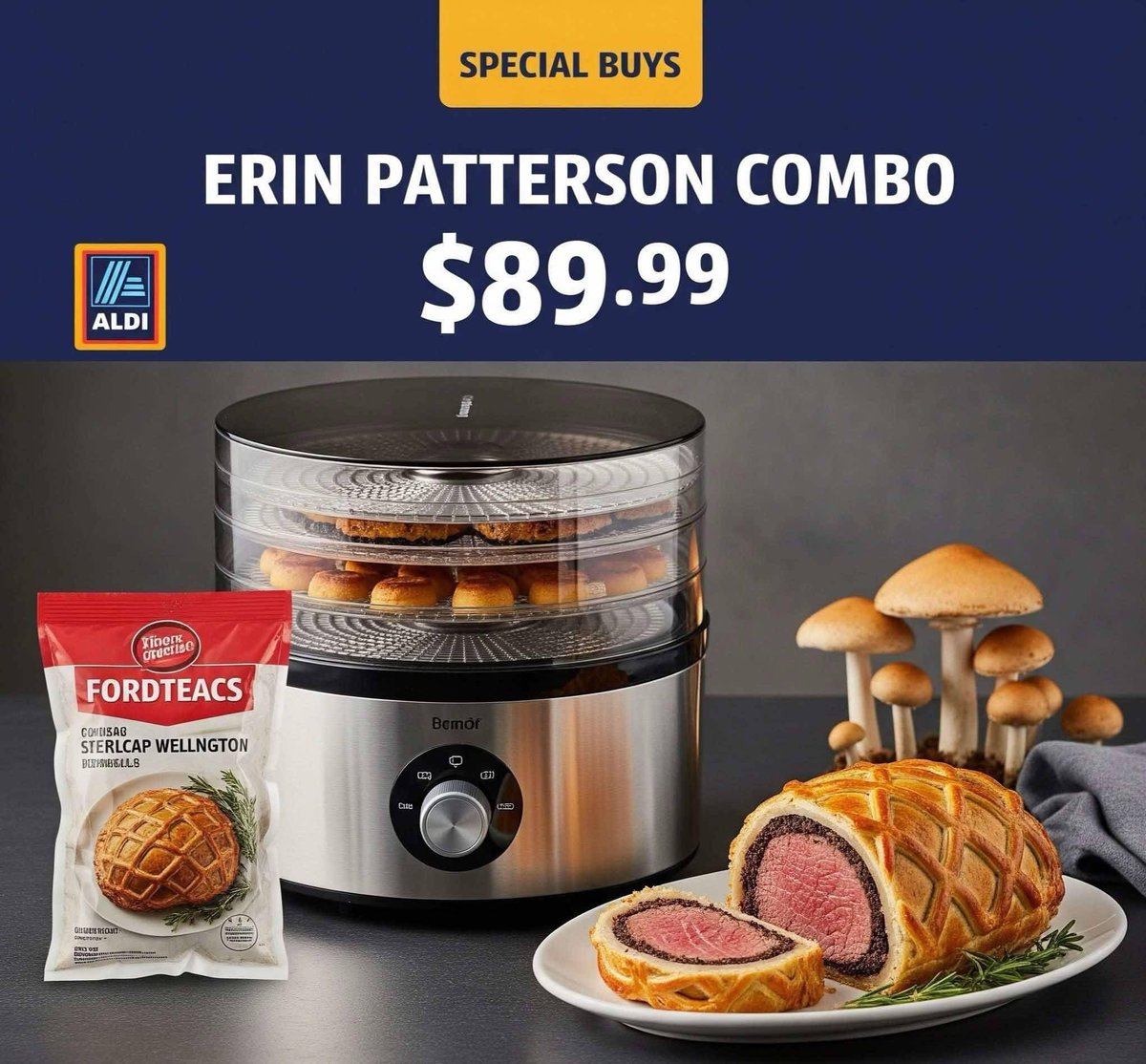 use_insert's tweet image. #ErinPatterson 
To soon?  NAH 😂

#Aldi 
#SpecialBuys 
#BeefWellington