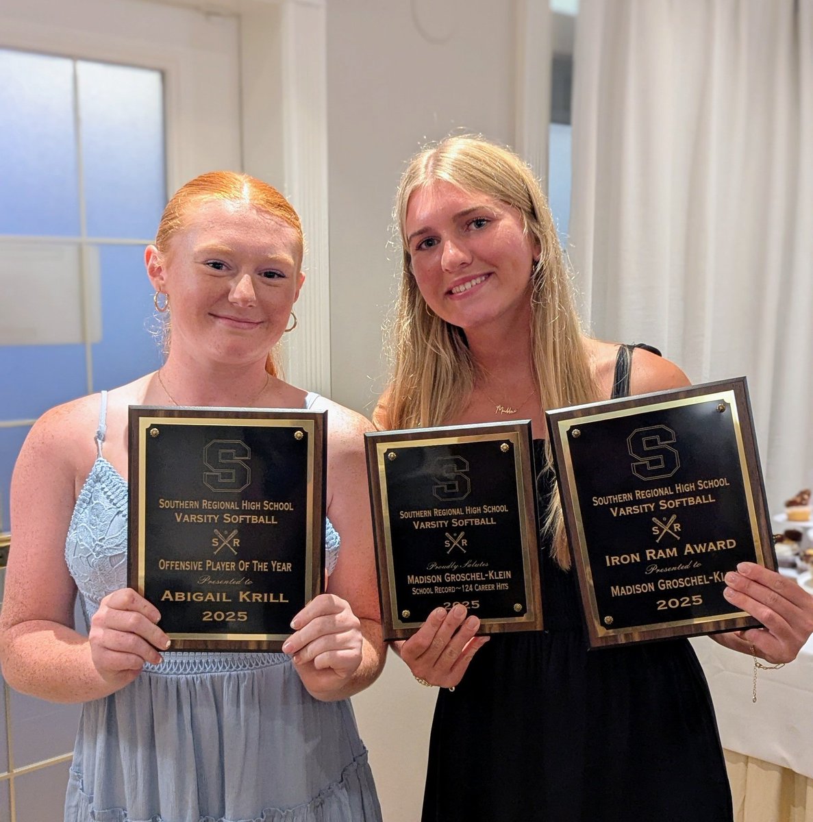 <a href="/SouthernSB2023/">Southern Softball 2024</a> banquet night did not disappoint 🖤💛
Snagged Offensive Player of the Year 🥎 and proud of my <a href="/DukesGold/">Lady Dukes Gold Gaskill</a> teammate for earning the Iron Ram award and breaking the school record for most hits 🔥 <a href="/mgroschelklein/">Madison Groschel-Klein 2025</a> 
<a href="/ALLNJSoftball/">NJ softball</a> <a href="/AsburyParkPress/">Asbury Park Press</a> <a href="/DonohueJr/">Chuck Donohue Jr., CMAA</a> <a href="/HSSportsNJ/">NJ.com HS Sports</a>