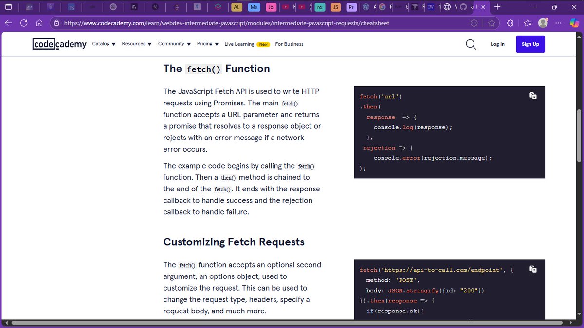 Godswillapya's tweet image. Day 219 of 365 Days of Code

Working with fetch in JavaScript

In modern web development, interacting with APIs is essential - and fetch is the native tool for the job.

Image source: codecademy.com

#FetchAPI
#JavaScript
#LetThereBeCode
#365DaysOfCode
