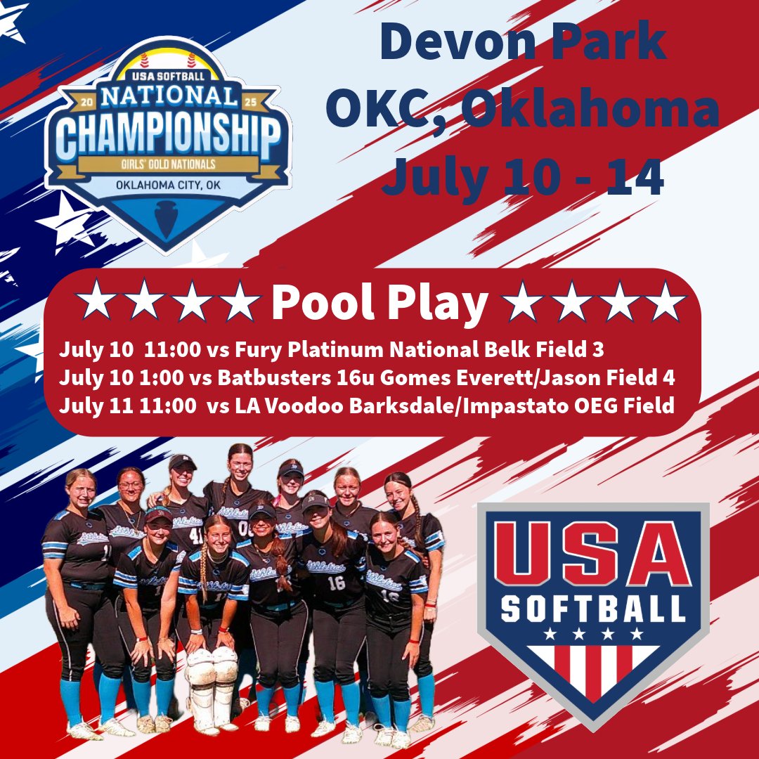 Next up USA Gold National Championship <a href="/USASoftball/">USA Softball</a>  in OKC.  

Schedule Drop ⬇️