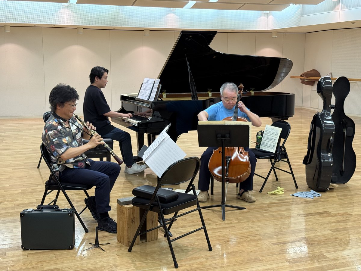 公演前日リハーサル風景です。

★当日券あり★
7/9(水) 12:00
アクロス・ランチタイムコンサート vol.112
フランス音楽のエスプリ

お待ちしております！