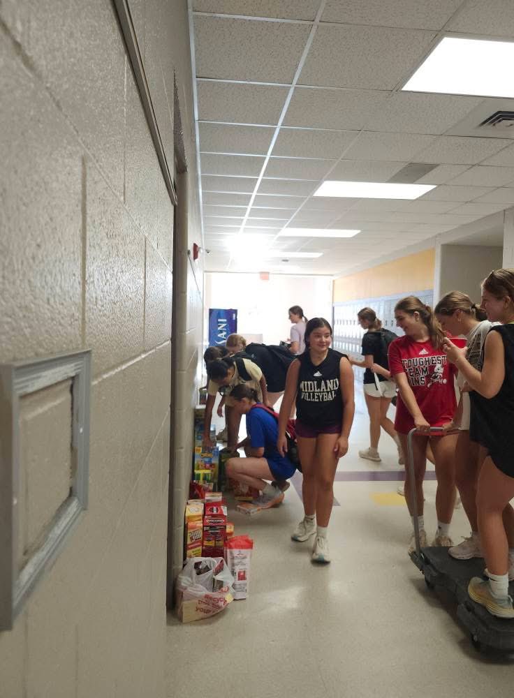 Midland High VB (@midlandhighvb) on Twitter photo Our athletes have some of the biggest hearts. We ended SAC a little early today to help with donations. Our thoughts and prayers are with everyone in Central Texas. 🙏🏼💜💛
<a href="/AthleticsMISD/">Midland ISD Athletics</a> <a href="/Wesley_A_Torres/">Wes Torres</a> <a href="/amlopez4/">Amanda Lopez</a> <a href="/a_acosta_jr/">Alfred Acosta Jr</a> <a href="/DrSDHoward/">Dr. Stephanie Howard</a> Our athletes have some of the biggest hearts. We ended SAC a little early today to help with donations. Our thoughts and prayers are with everyone in Central Texas. 🙏🏼💜💛
<a href="/AthleticsMISD/">Midland ISD Athletics</a> <a href="/Wesley_A_Torres/">Wes Torres</a> <a href="/amlopez4/">Amanda Lopez</a> <a href="/a_acosta_jr/">Alfred Acosta Jr</a> <a href="/DrSDHoward/">Dr. Stephanie Howard</a>