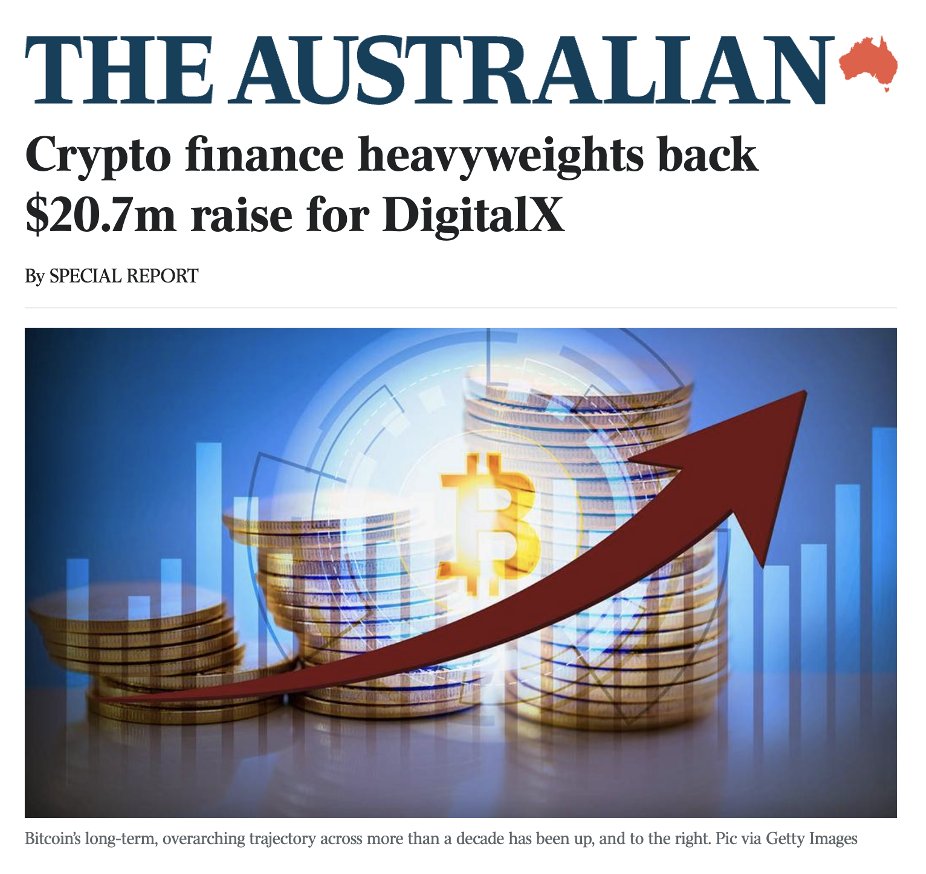 DigitalXLtd's tweet image. The Australian (@australian) has covered our successful $20.7 million capital raise, backed by leading digital asset investors.
This is a significant milestone for our Bitcoin-first treasury strategy and our vision to become the premier vehicle for Bitcoin exposure in Australia.…