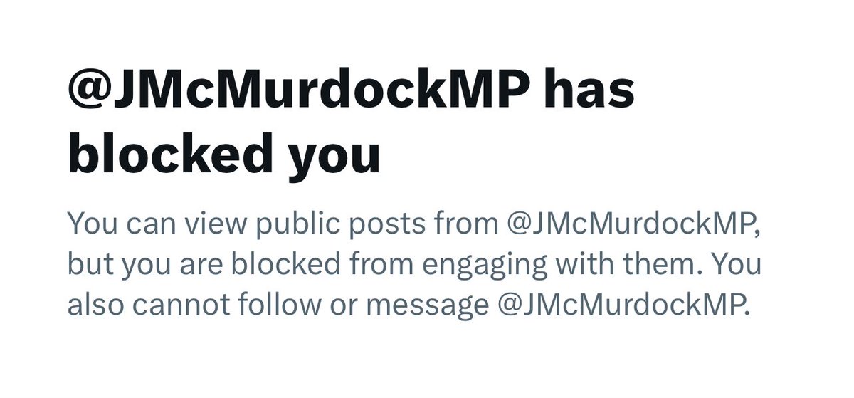 Was it something I said <a href="/JMcMurdockMP/">James McMurdock MP</a>?