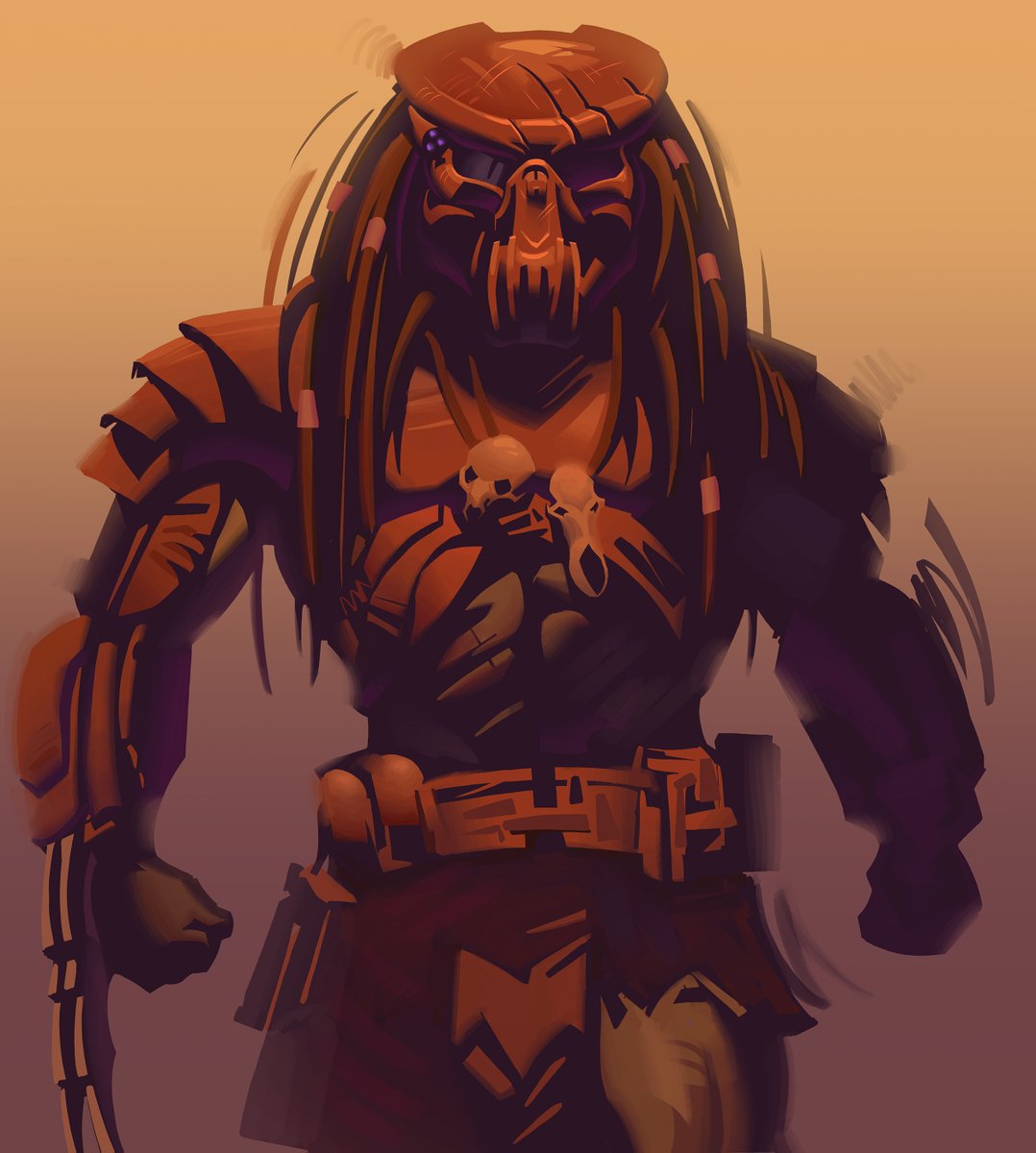 SamoArt94's tweet image. This was a study of a photo of the Celtic Predator, practicing my softer brushes again, as opposed to being more graphic
Original photo: prime1studio.com/on/demandware.…
#predator #photostudy #yautja #painting #fanart #alienvspredator