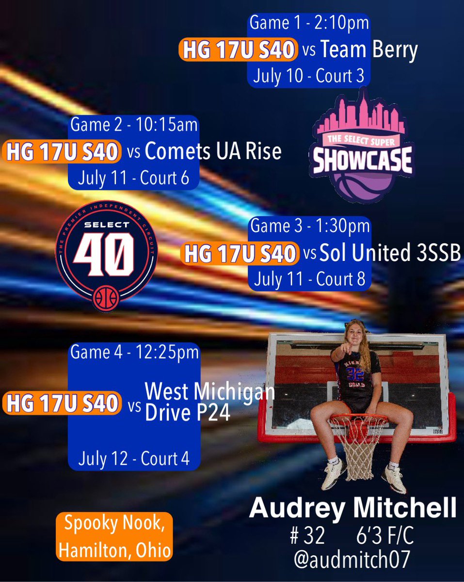 Audrey Mitchell (@audmitch07) on Twitter photo The Select Super Showcase starts Thursday. Come check us out!
<a href="/HigherGoalsHoop/">Higher Goals (Official Member of Select 40)</a> 🧡💙🧡💙
<a href="/DentonGuyerGBB/">Guyer Lady Wildcat Basketball</a> 🖤🩶🖤🩶 The Select Super Showcase starts Thursday. Come check us out!
<a href="/HigherGoalsHoop/">Higher Goals (Official Member of Select 40)</a> 🧡💙🧡💙
<a href="/DentonGuyerGBB/">Guyer Lady Wildcat Basketball</a> 🖤🩶🖤🩶